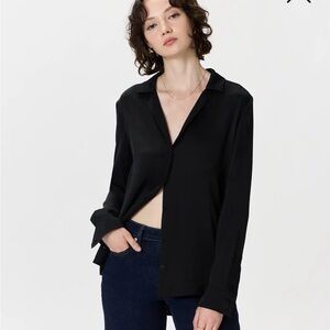 Quince Silk Stretch Notch Collar Blouse